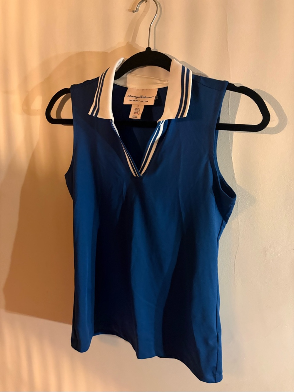 Tommy Bahama Royal Blue Sleeveless Polo Tank with White Trim